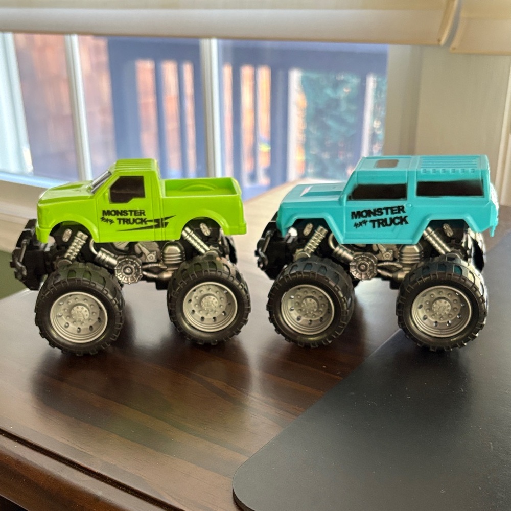 Monster Truck Duo - Green and Blue